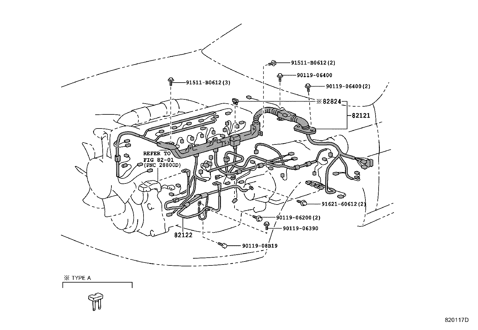 82046-24020 WIRE SUB-ASSY, BODY GROUND, NO.1 product image