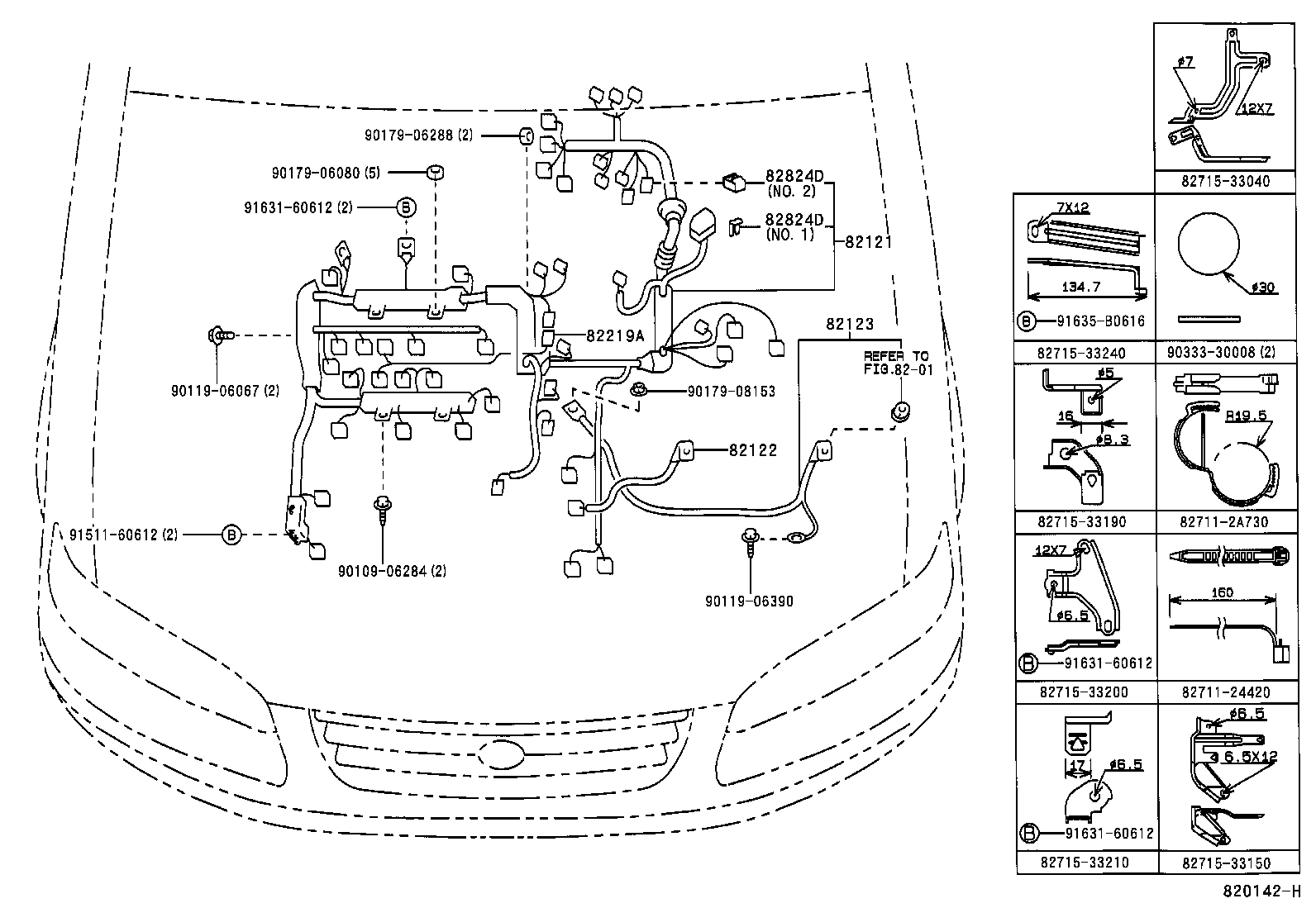 82151-33820 WIRE, FRONT DOOR, RH product image