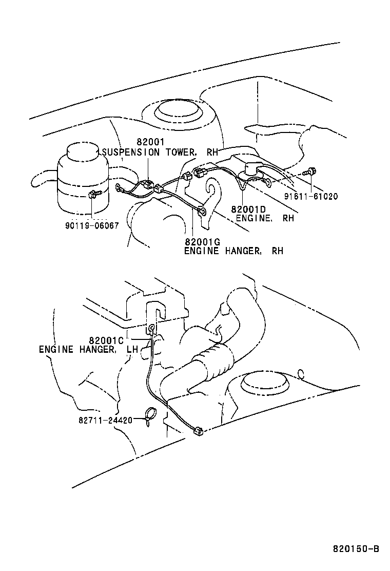 82151-33820 WIRE, FRONT DOOR, RH product image