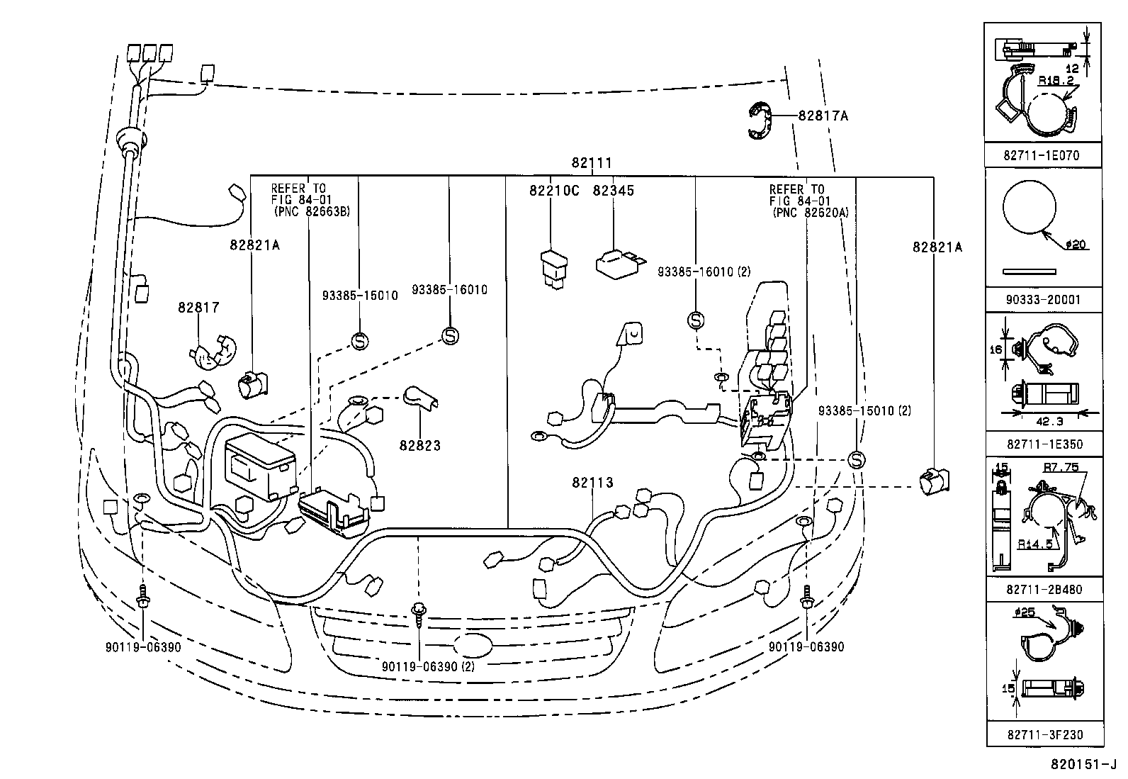 82151-33820 WIRE, FRONT DOOR, RH product image