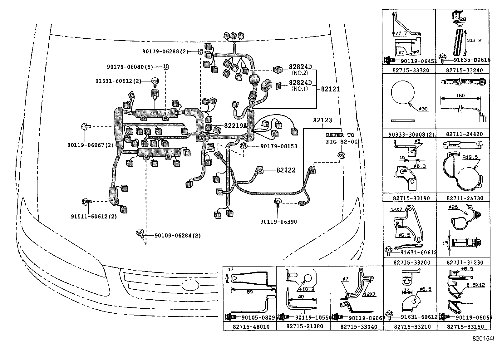 82142-33030 WIRE, INSTRUMENT PANEL, NO.2 product image