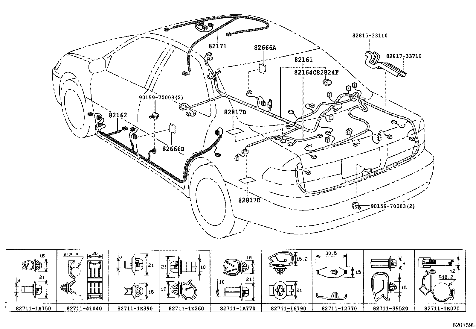 82142-33030 WIRE, INSTRUMENT PANEL, NO.2 product image