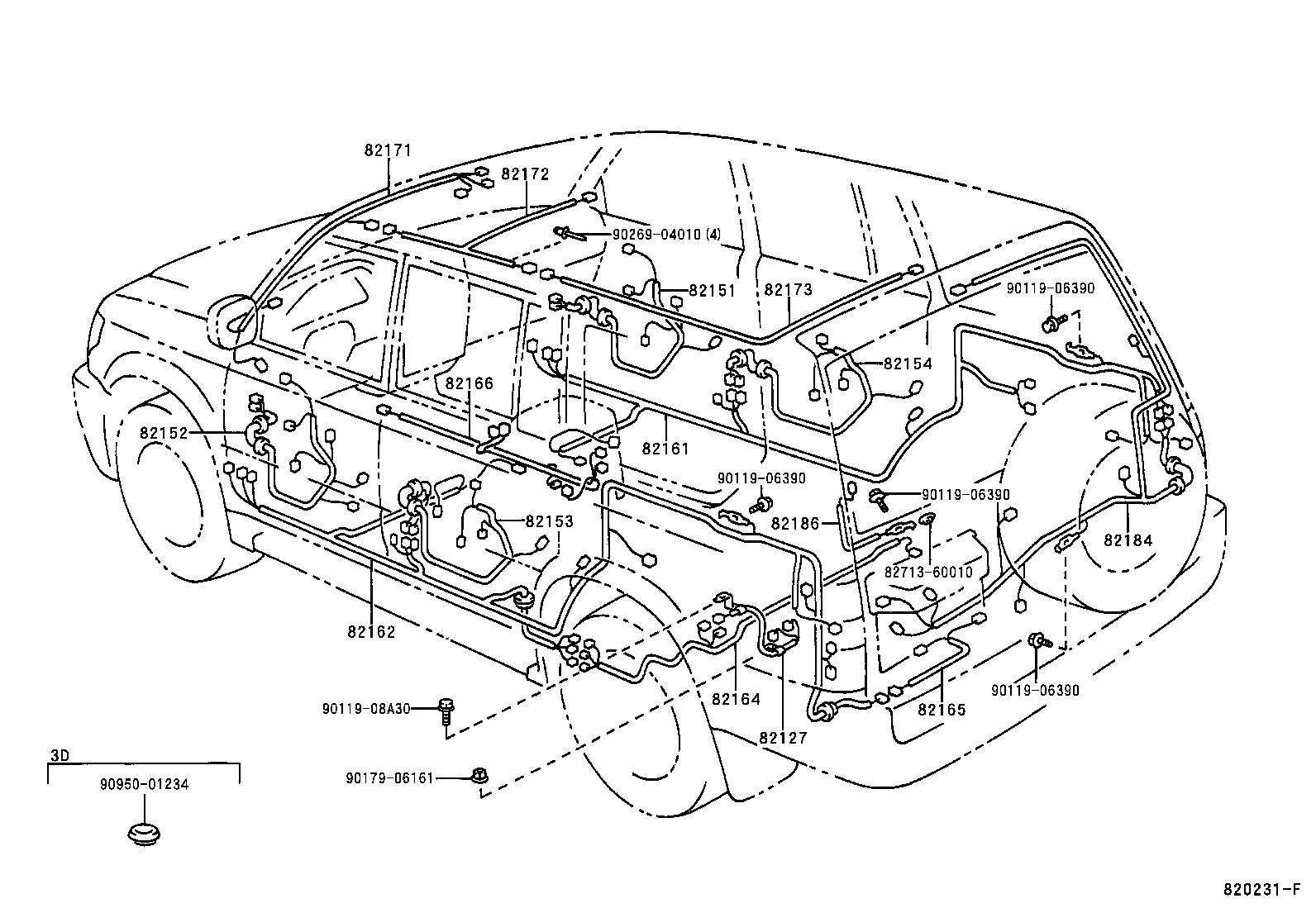 82124-60050 WIRE, ENGINE, NO.4 product image