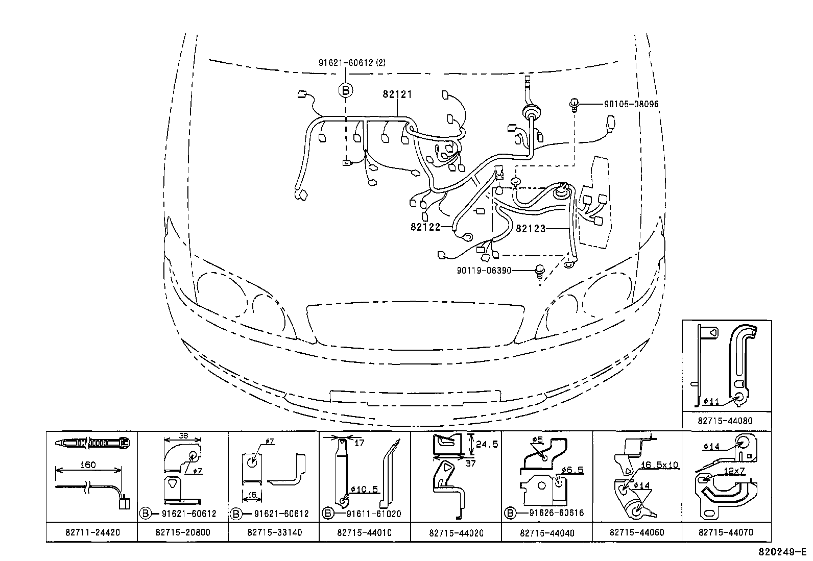 82154-44010 WIRE, REAR DOOR, NO.2 product image