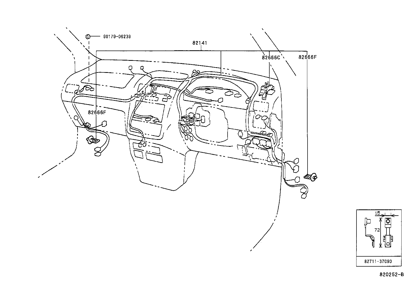 82154-44010 WIRE, REAR DOOR, NO.2 product image