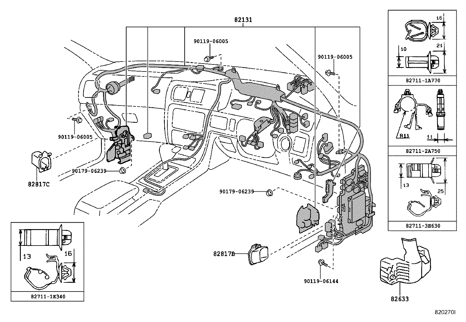 82123-22240 WIRE, ENGINE, NO.3 product image