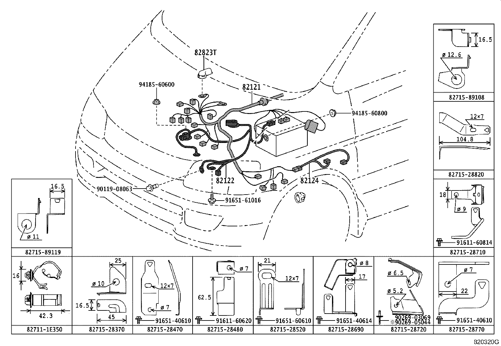 82124-28280 WIRE, ENGINE, NO.4 product image