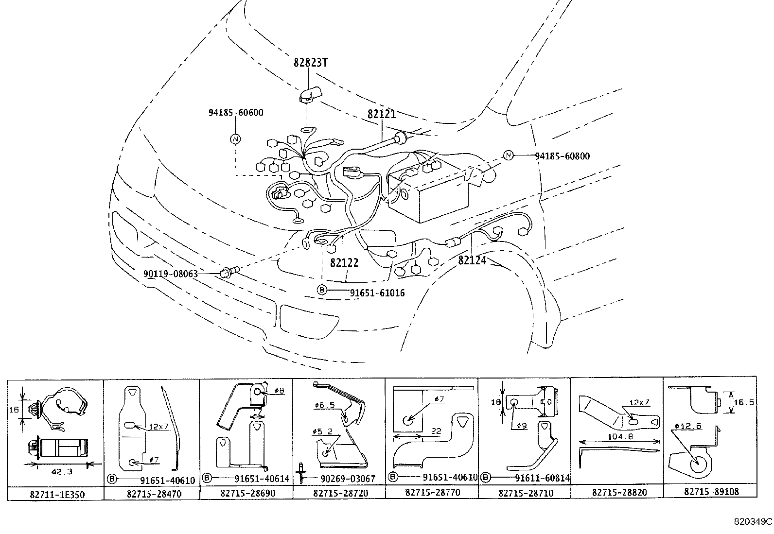 82817-28880 PROTECTOR, WIRING HARNESS, NO.2 product image