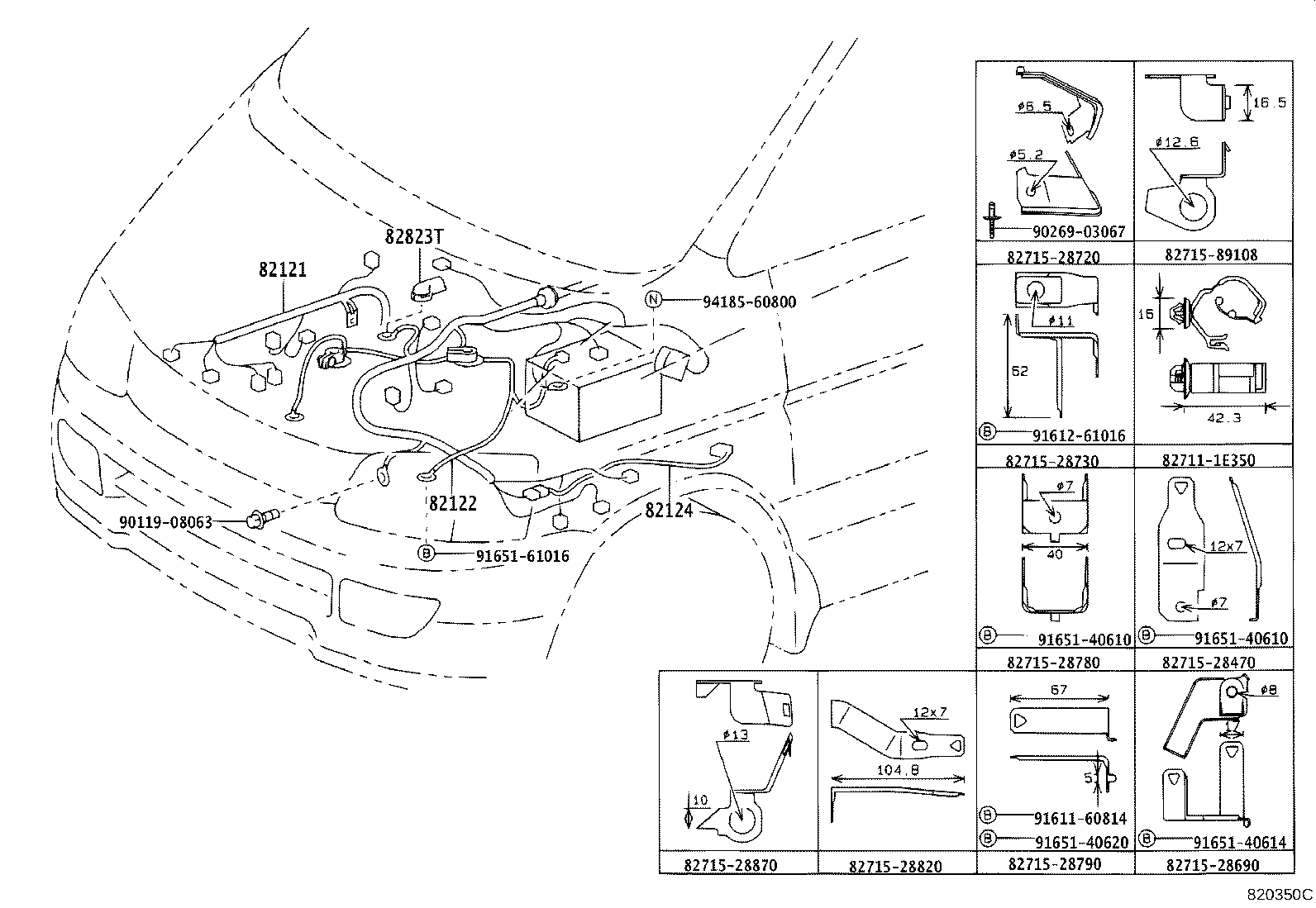 82817-28880 PROTECTOR, WIRING HARNESS, NO.2 product image