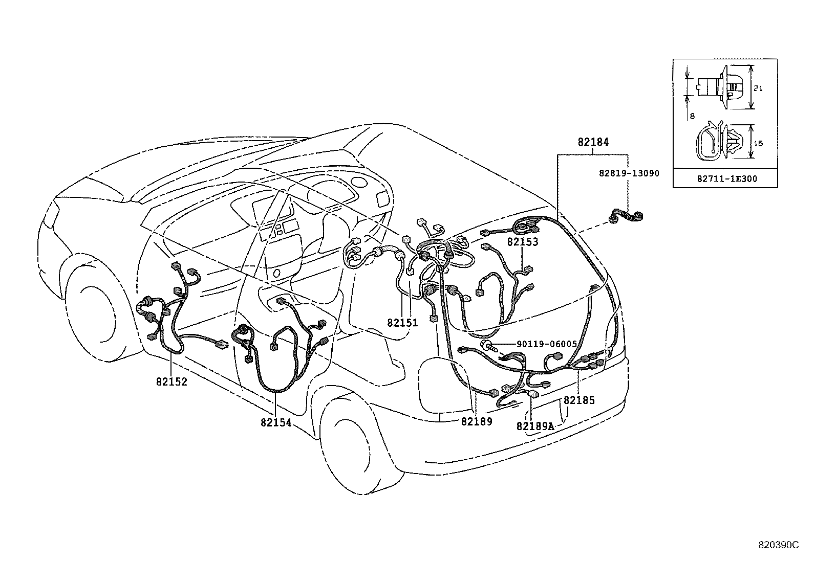 82121-13451 WIRE, ENGINE product image