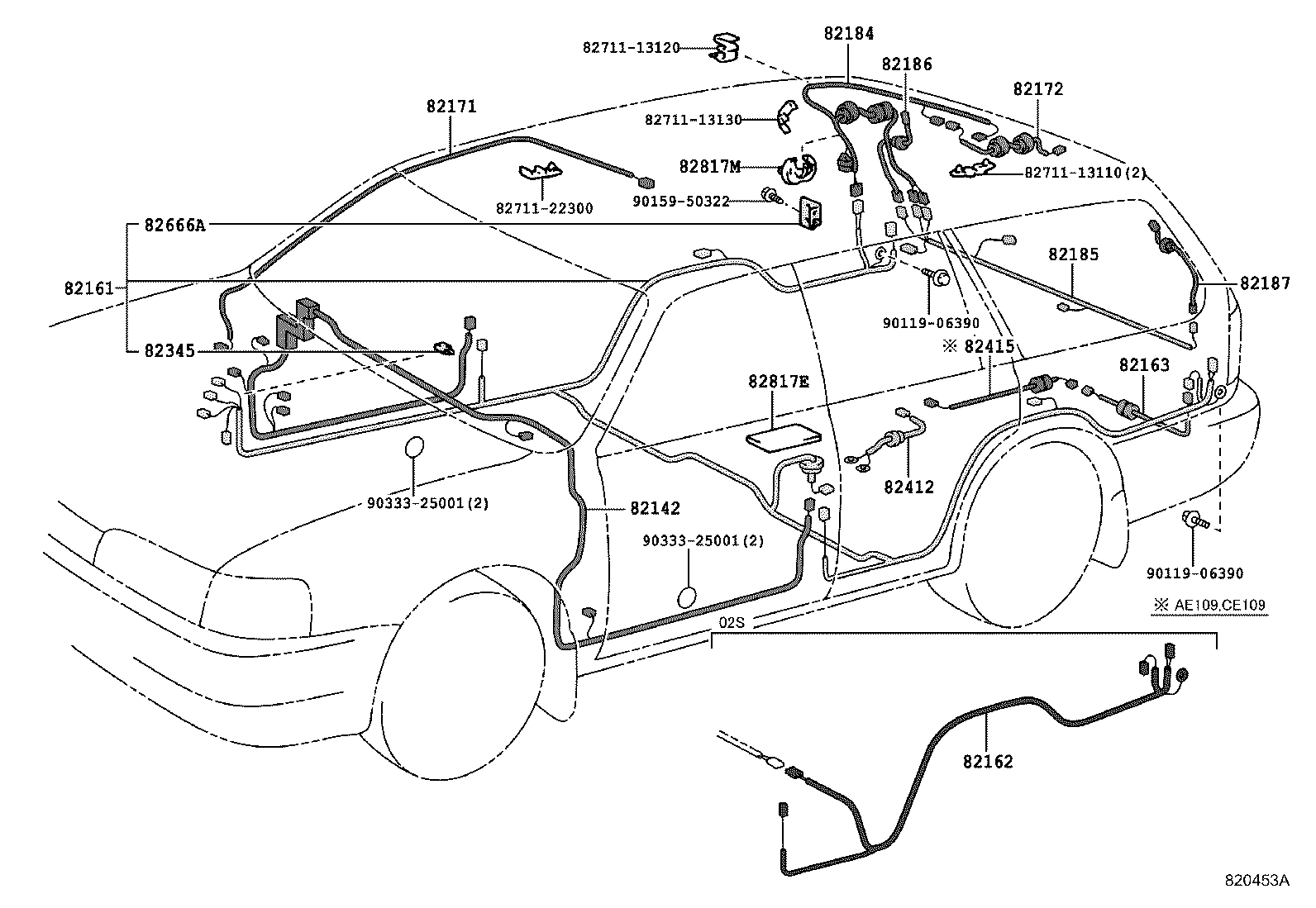 82121-13362 WIRE, ENGINE product image