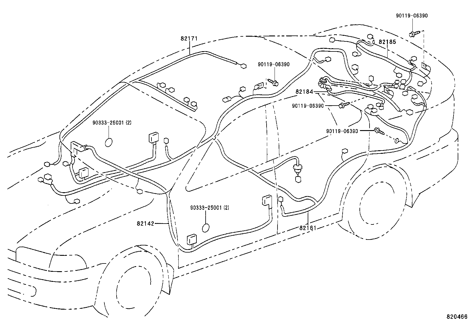 82142-12260 WIRE, INSTRUMENT PANEL, NO.2 product image