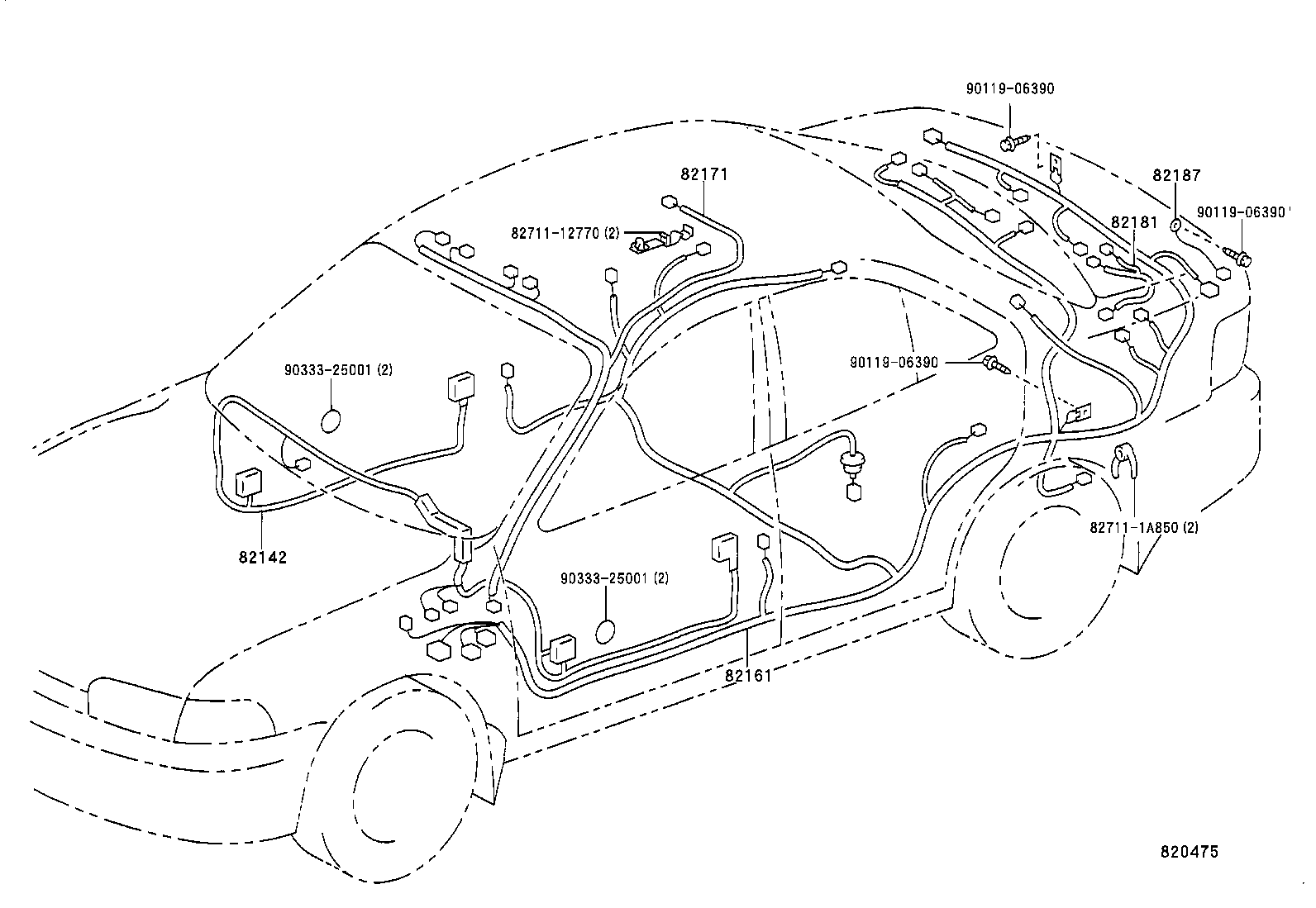 82142-12200 WIRE, INSTRUMENT PANEL, NO.2 product image