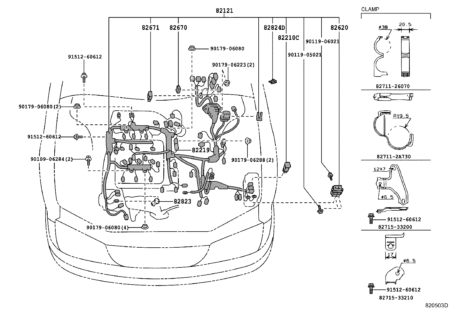 82121-07030 WIRE, ENGINE product image