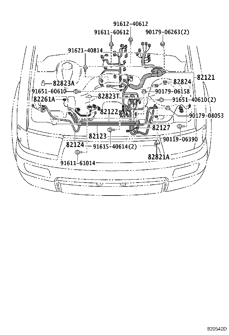82151-35100 WIRE, FRONT DOOR, RH product image