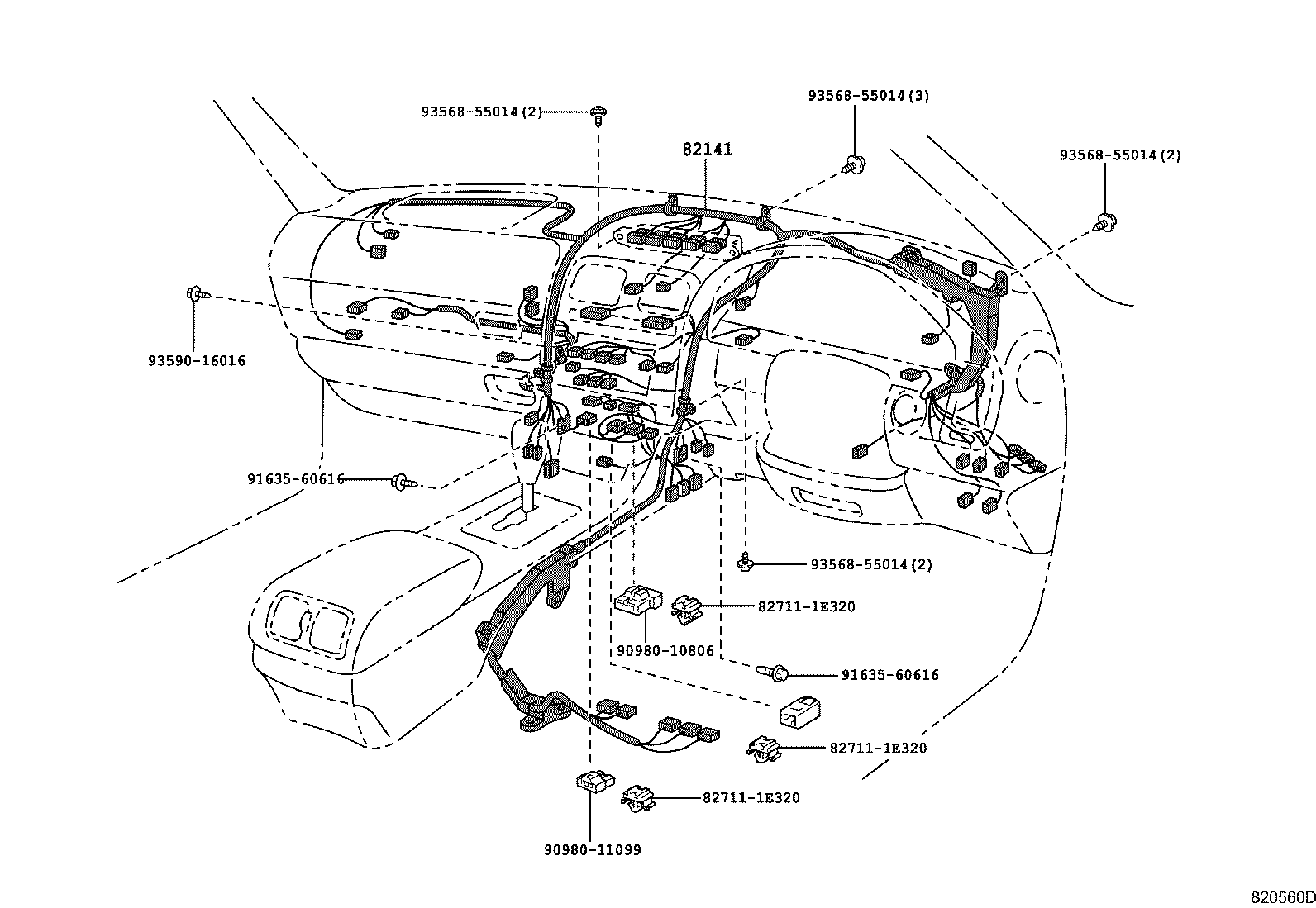 82192-50100 WIRE, FRONT SEAT, LH product image