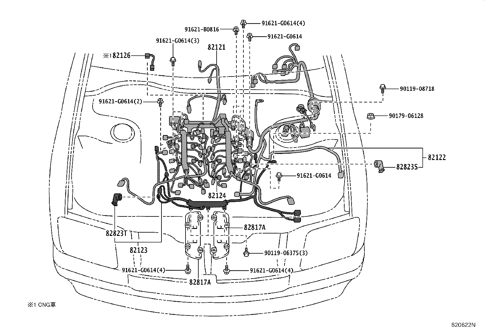 82153-40112 WIRE, REAR DOOR, NO.1 product image