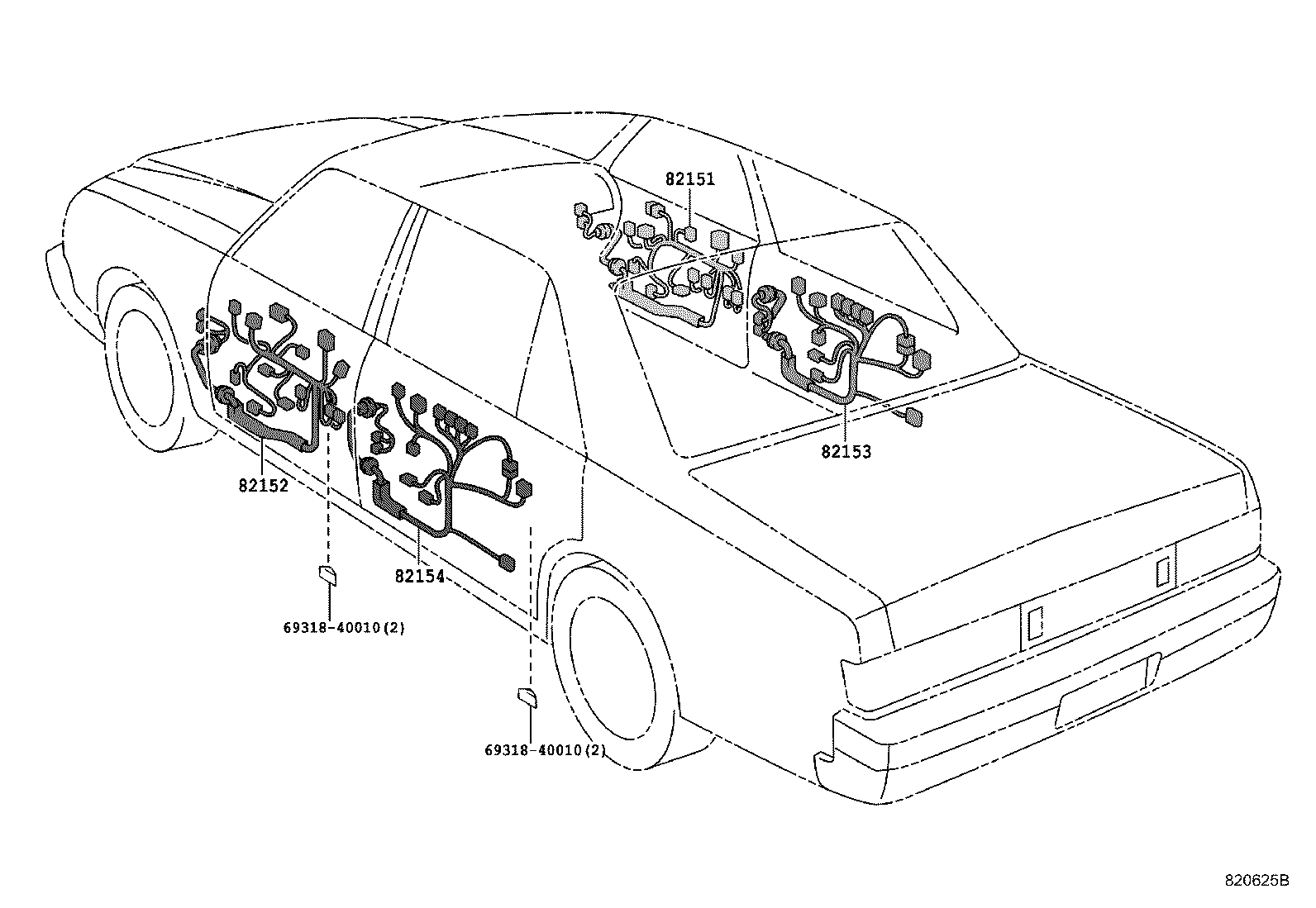 82153-40112 WIRE, REAR DOOR, NO.1 product image
