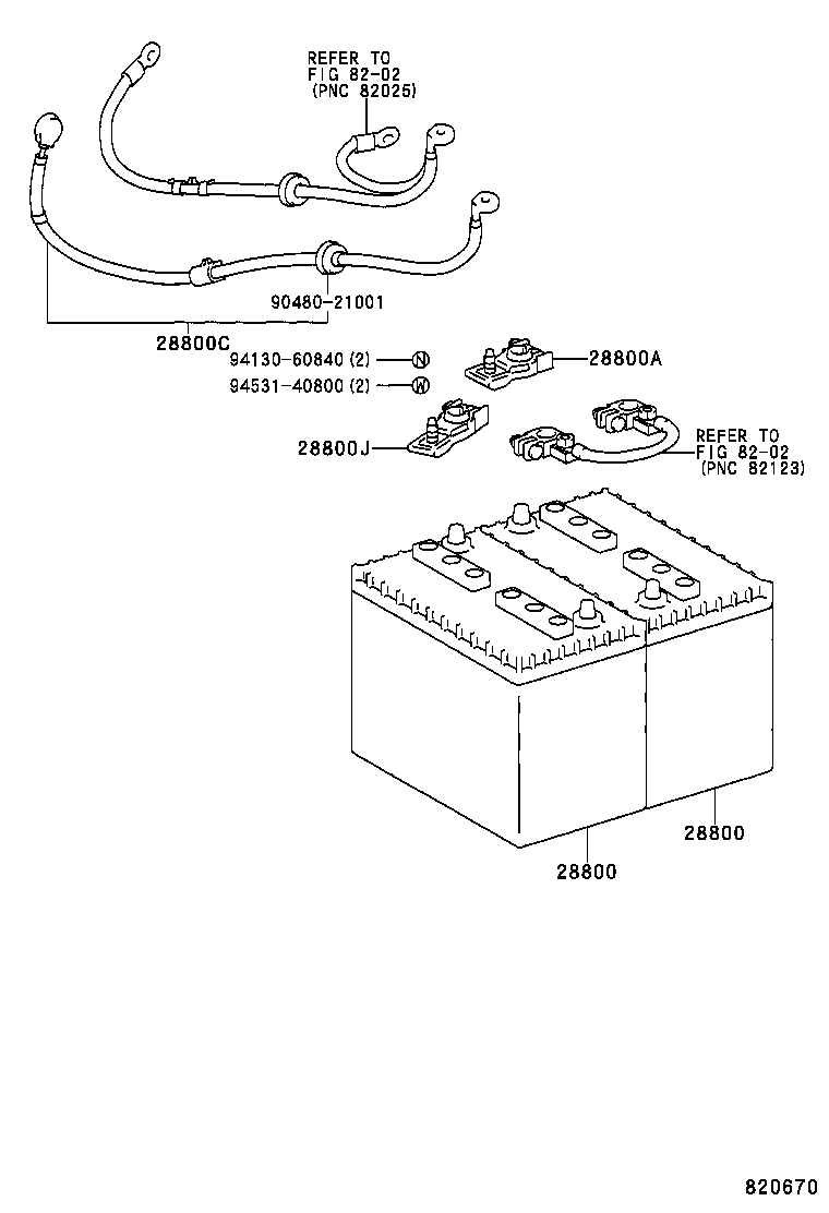 82021-65040 CABLE, BATTERY TO STARTER(FOR BATTERY TO MAIN SWITCH) product image
