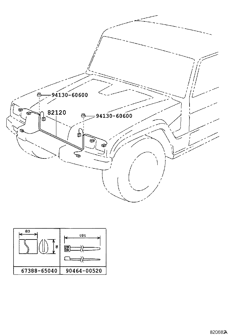 82122-65070 WIRE, ENGINE, NO.2 product image