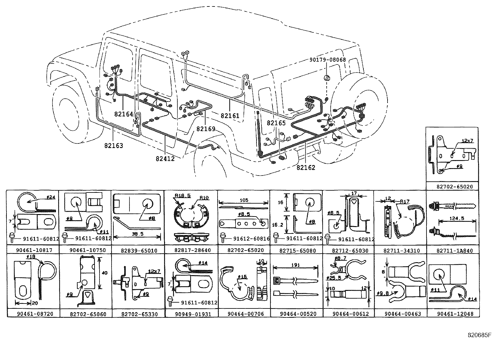 82122-65070 WIRE, ENGINE, NO.2 product image