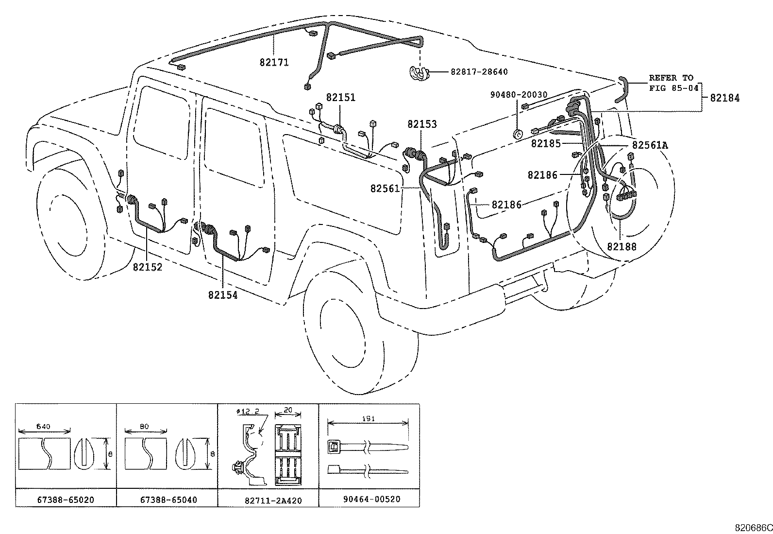 82122-65070 WIRE, ENGINE, NO.2 product image