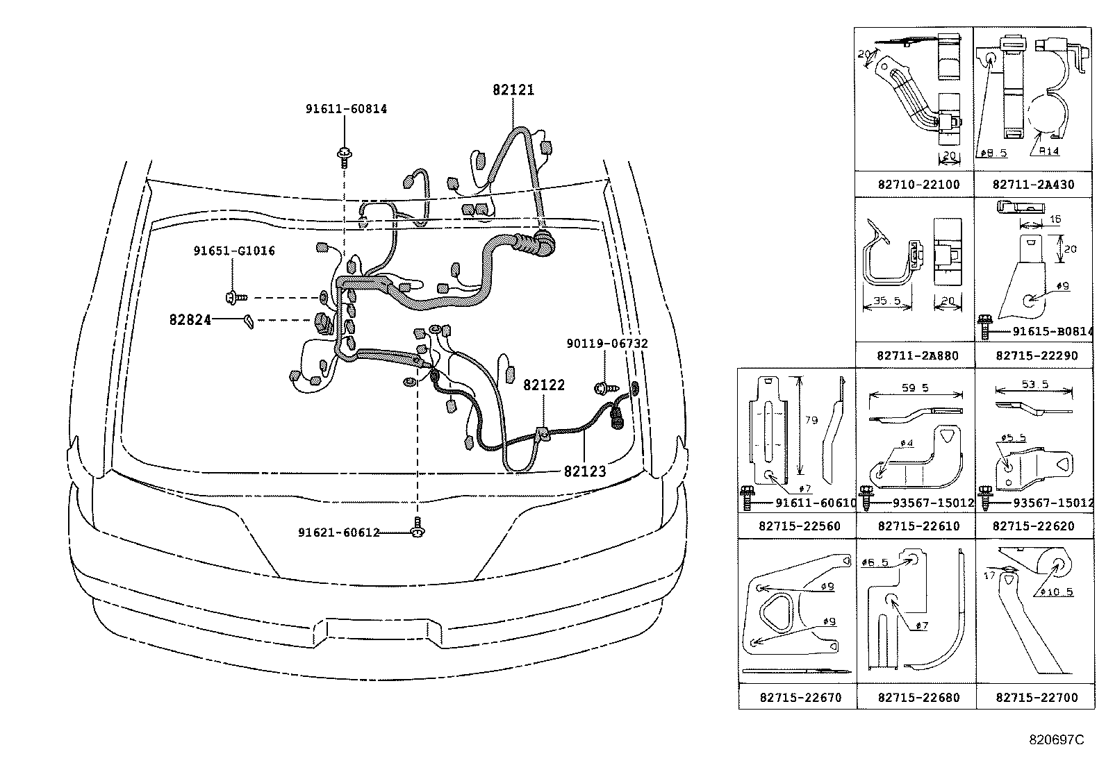 82123-22240 WIRE, ENGINE, NO.3 product image