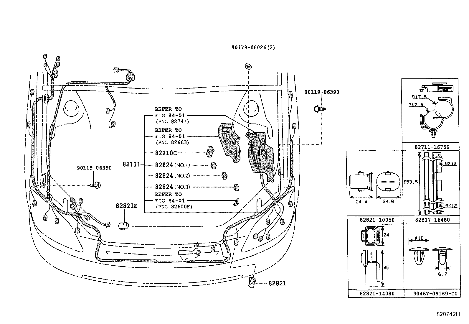 82123-46010 WIRE, ENGINE, NO.3 product image