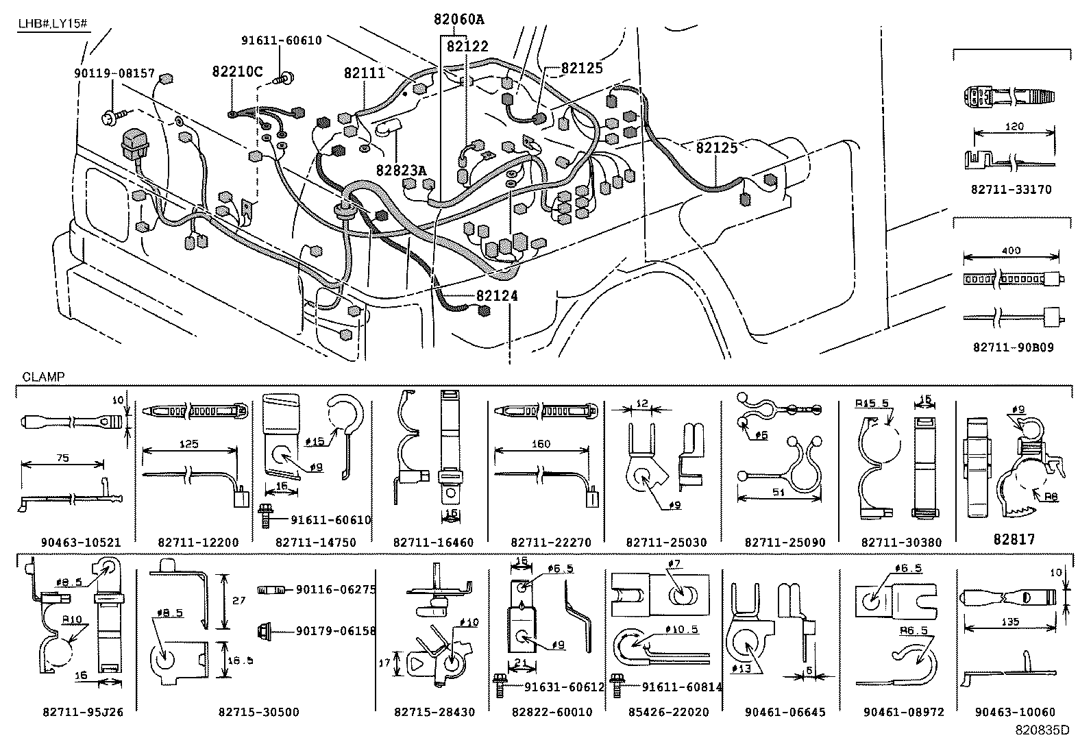 82151-25090 WIRE, FRONT DOOR, RH product image