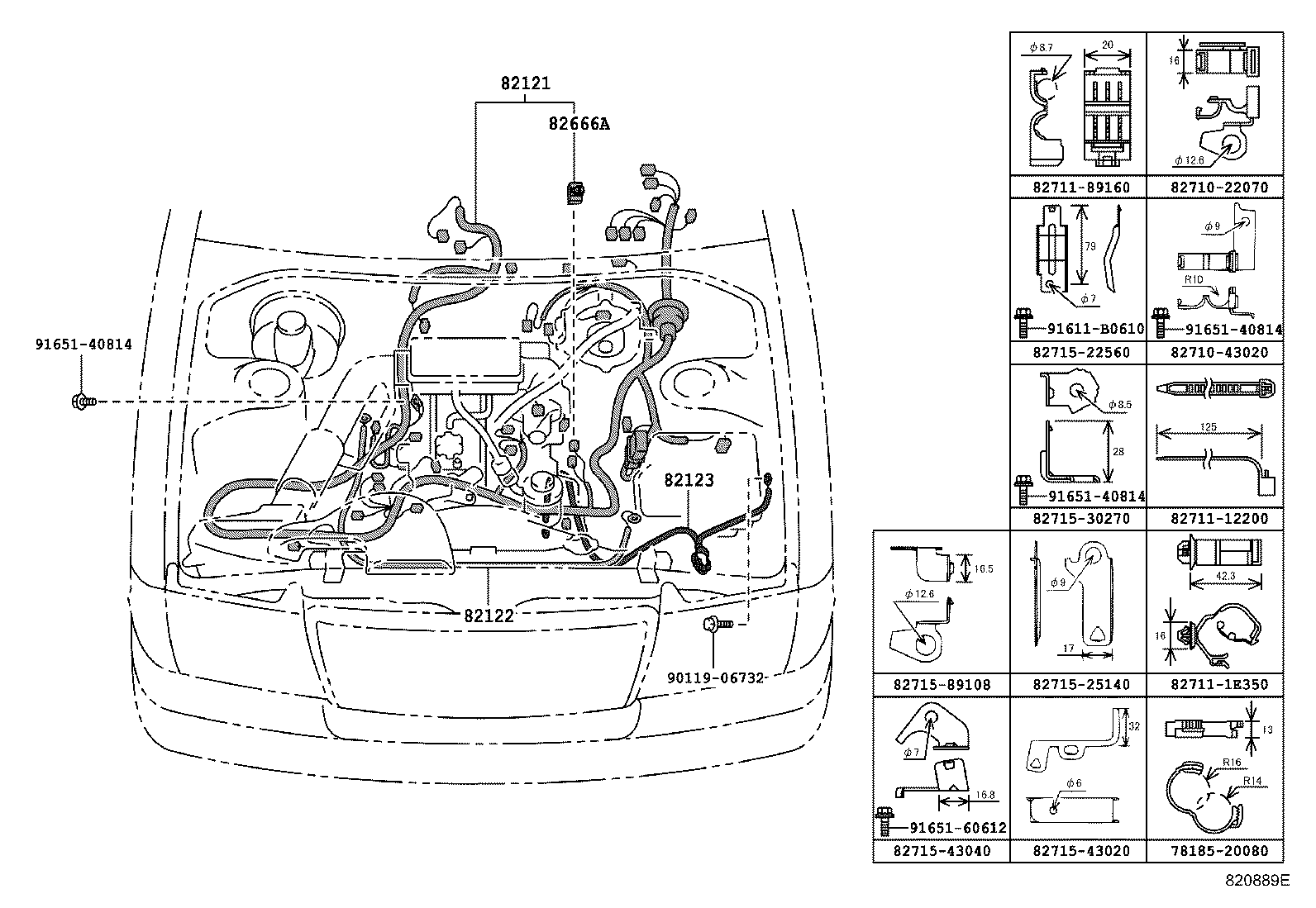 82154-43050 WIRE, REAR DOOR, NO.2 product image