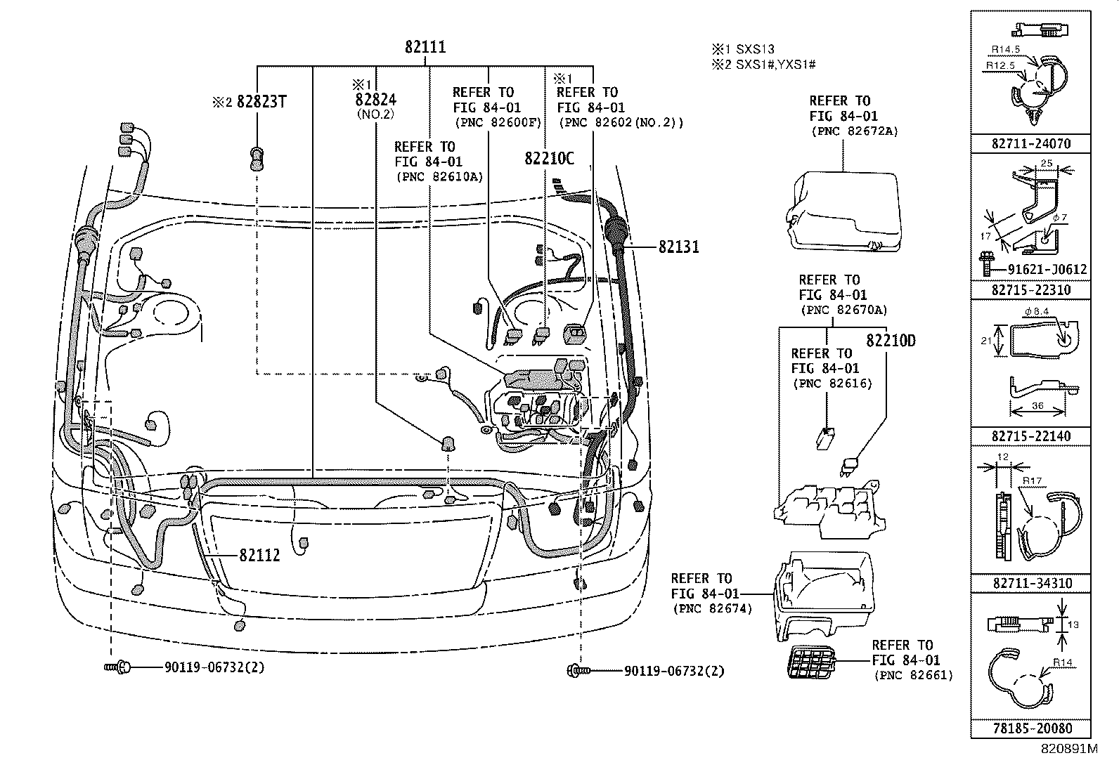 82154-43050 WIRE, REAR DOOR, NO.2 product image