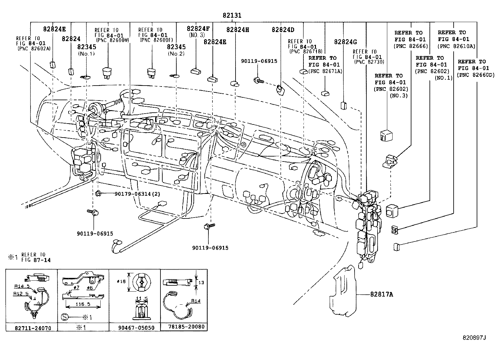 82142-43010 WIRE, INSTRUMENT PANEL, NO.2 product image