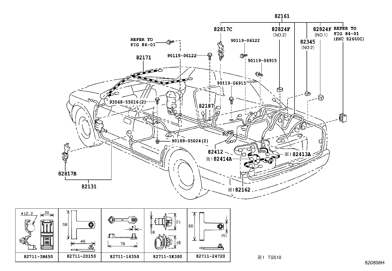82142-43010 WIRE, INSTRUMENT PANEL, NO.2 product image