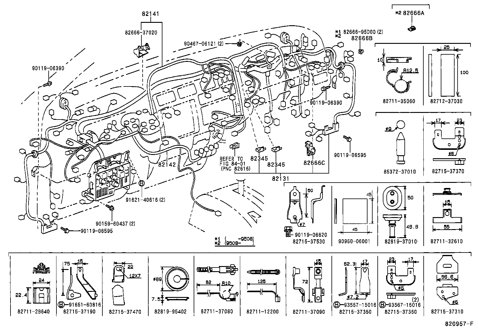82142-37050 WIRE, INSTRUMENT PANEL, NO.2 product image