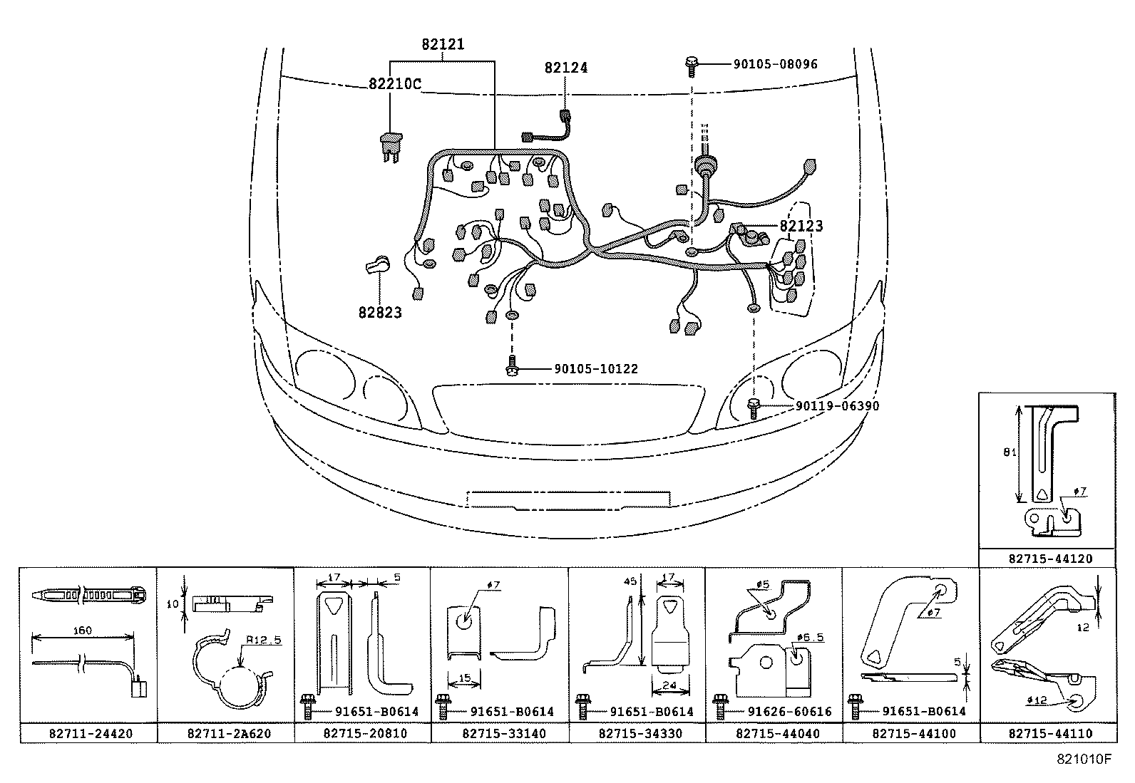 82154-44020 WIRE, REAR DOOR, NO.2 product image
