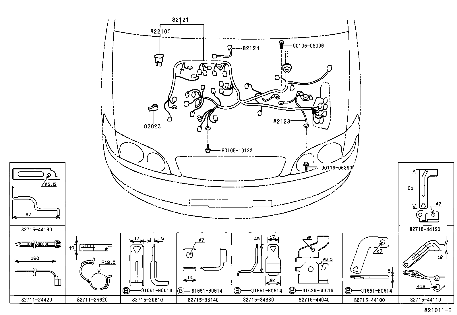 82154-44010 WIRE, REAR DOOR, NO.2 product image