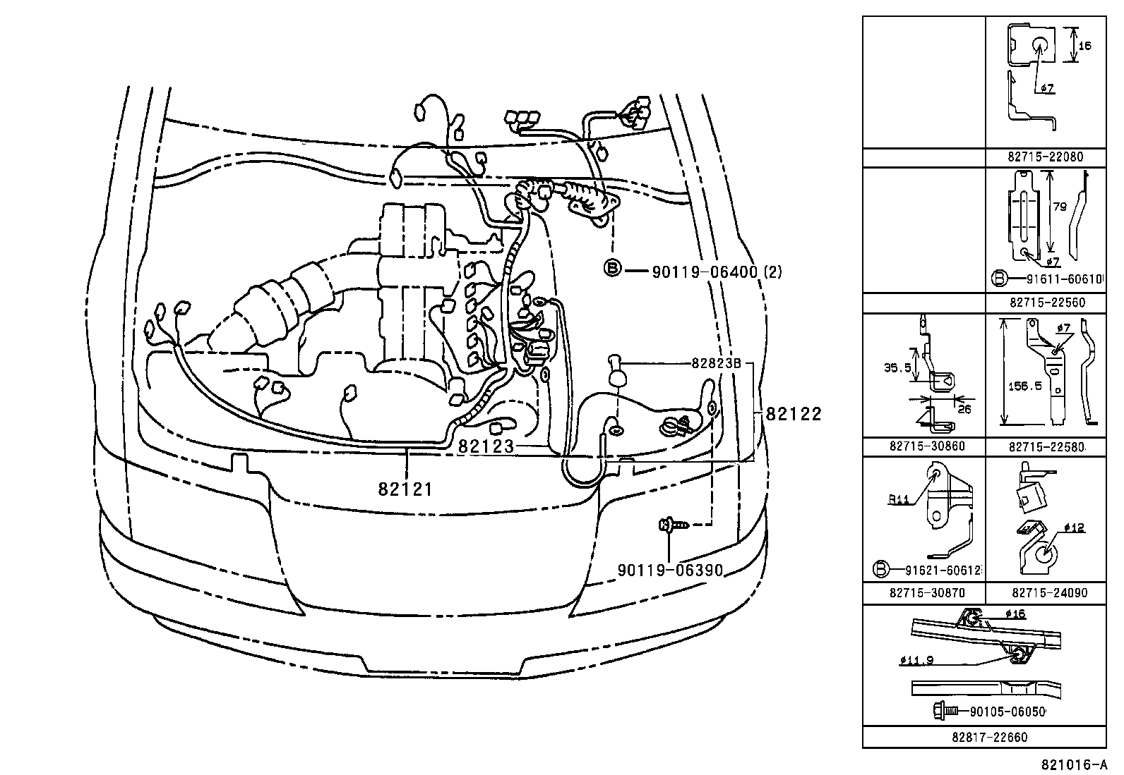 82122-30510 WIRE, ENGINE, NO.2 product image