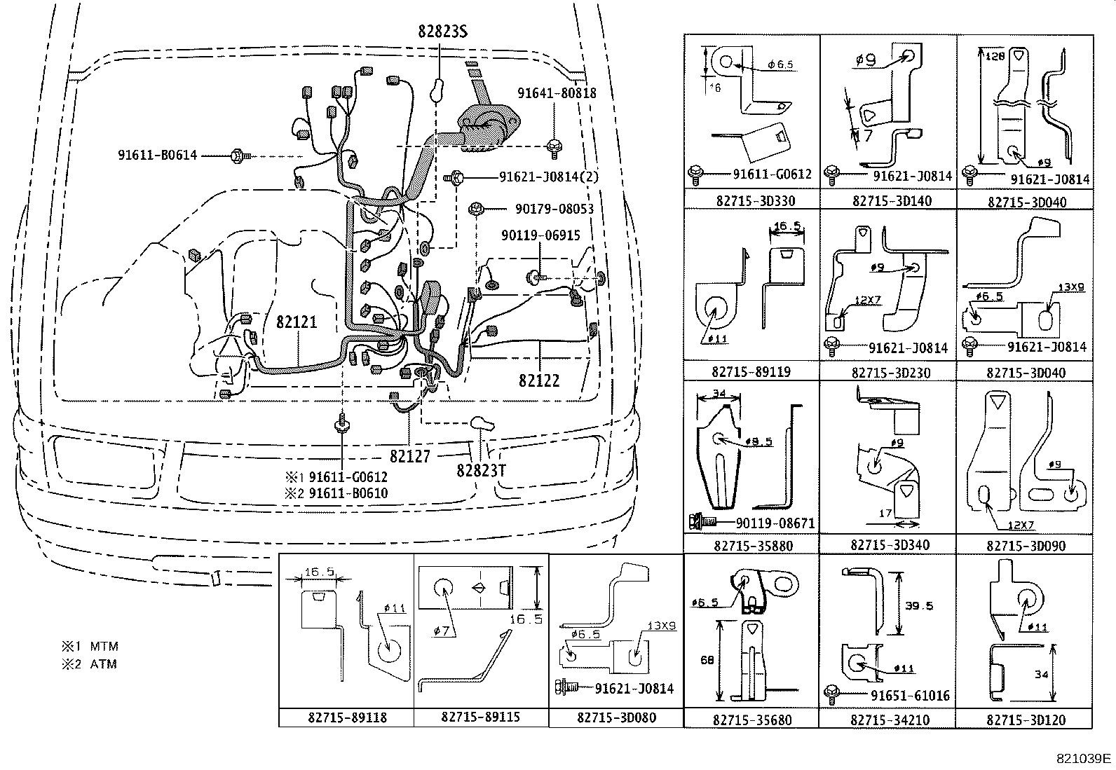 82122-3D030 WIRE, ENGINE, NO.2 product image