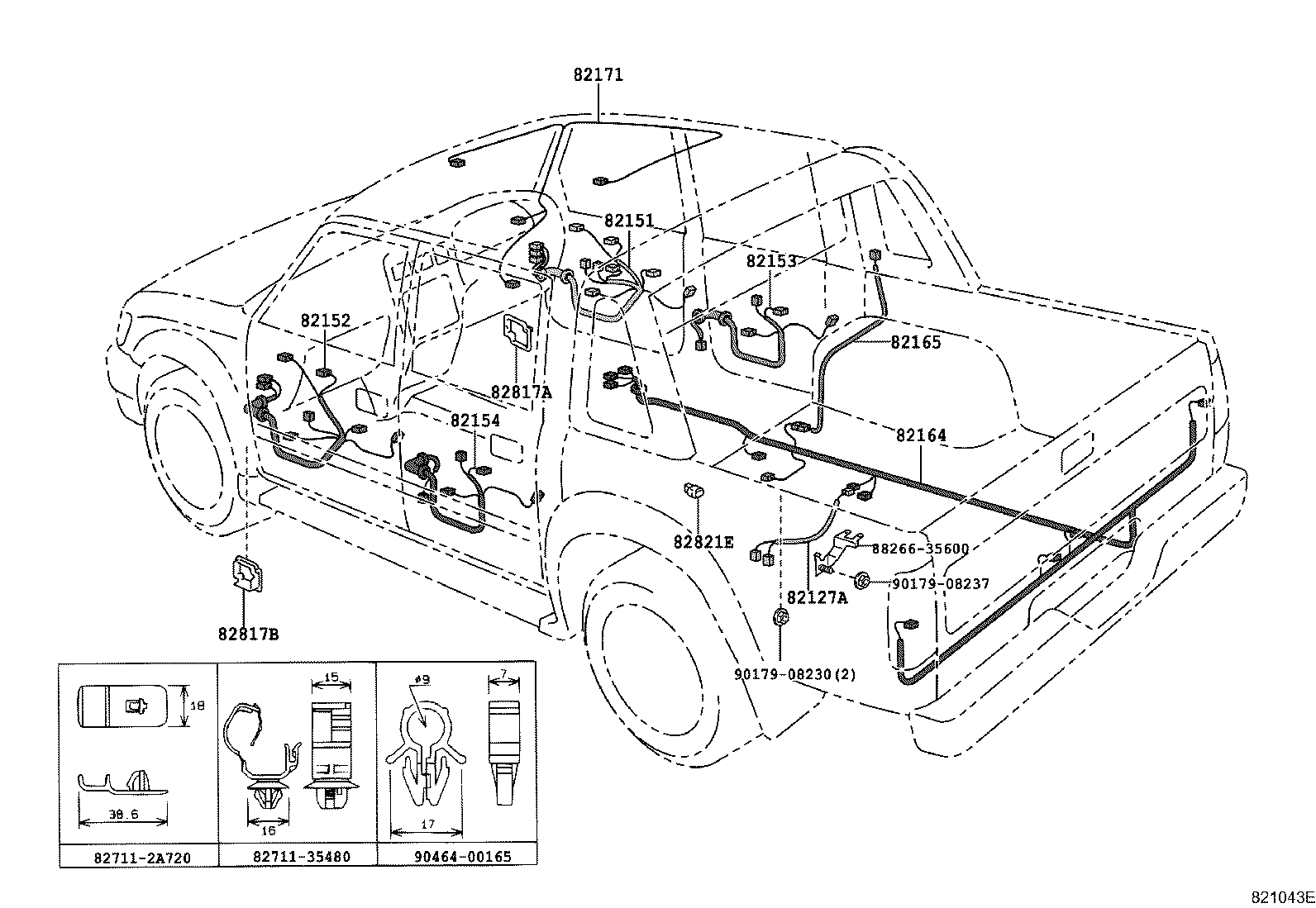 82122-3D030 WIRE, ENGINE, NO.2 product image