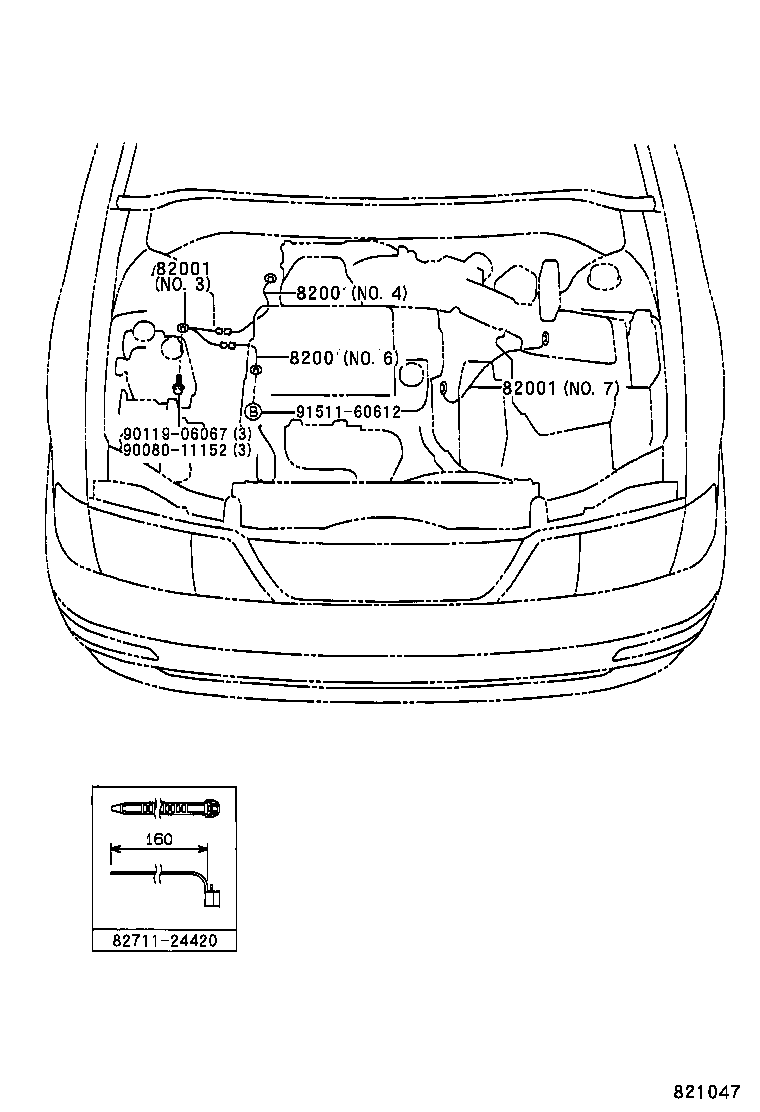 82121-07041 WIRE, ENGINE product image
