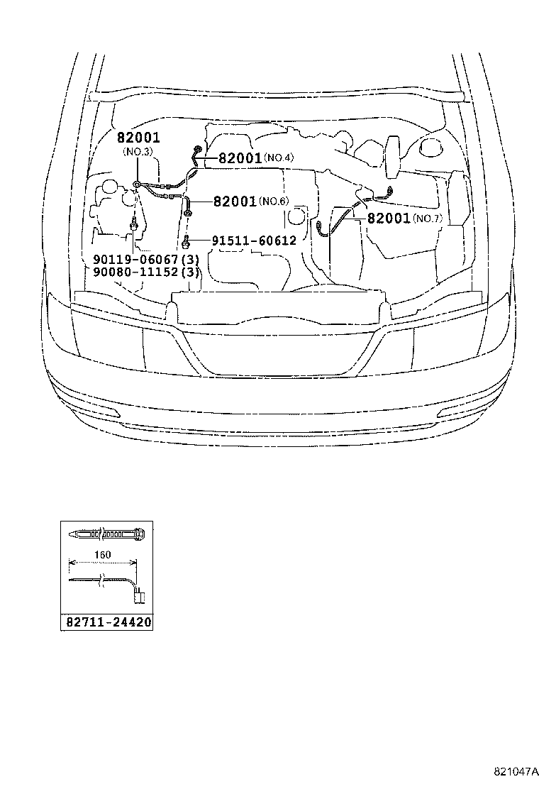 82121-07030 WIRE, ENGINE product image