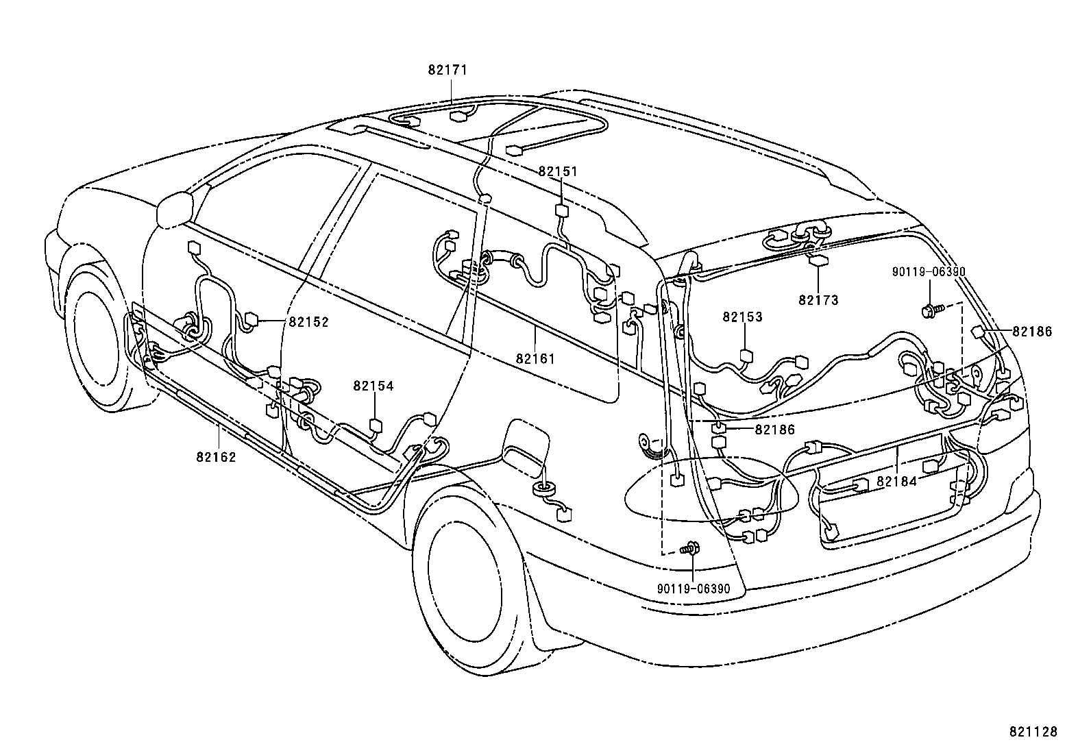82122-05010 WIRE, ENGINE, NO.2 product image