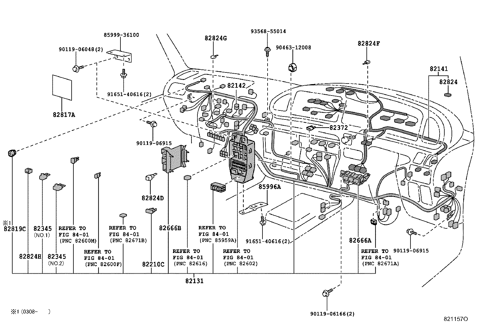 82142-36014 WIRE, INSTRUMENT PANEL, NO.2 product image