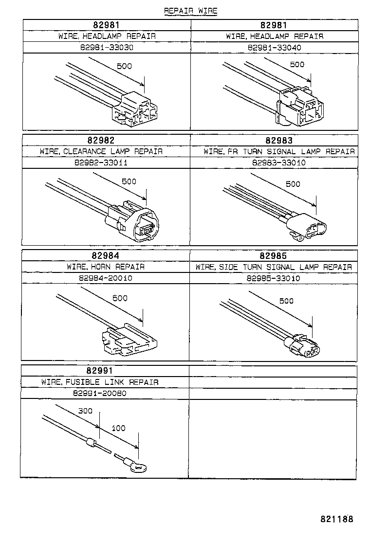 82151-33210 WIRE, FRONT DOOR, RH product image