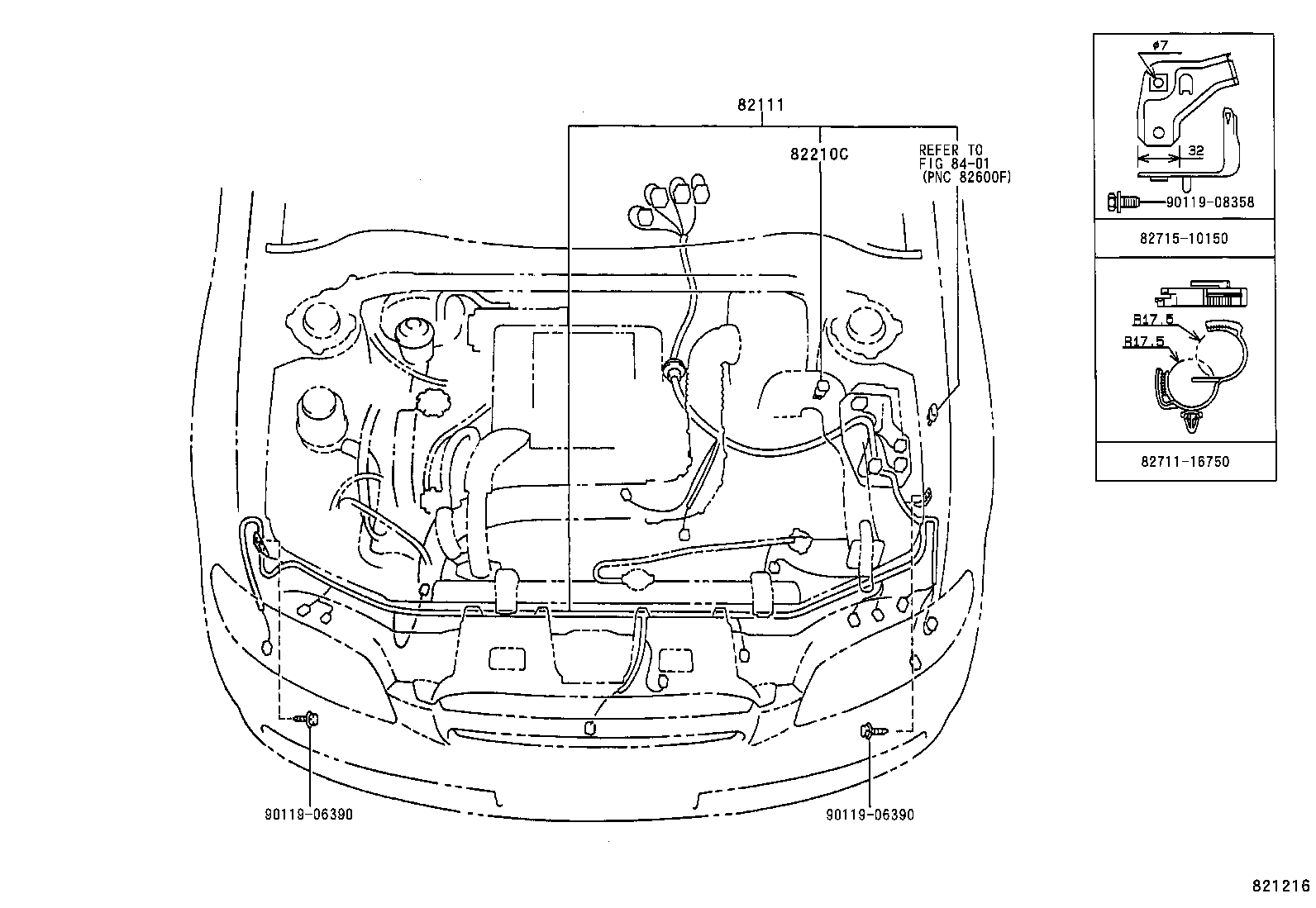 82151-10400 WIRE, FRONT DOOR, RH product image