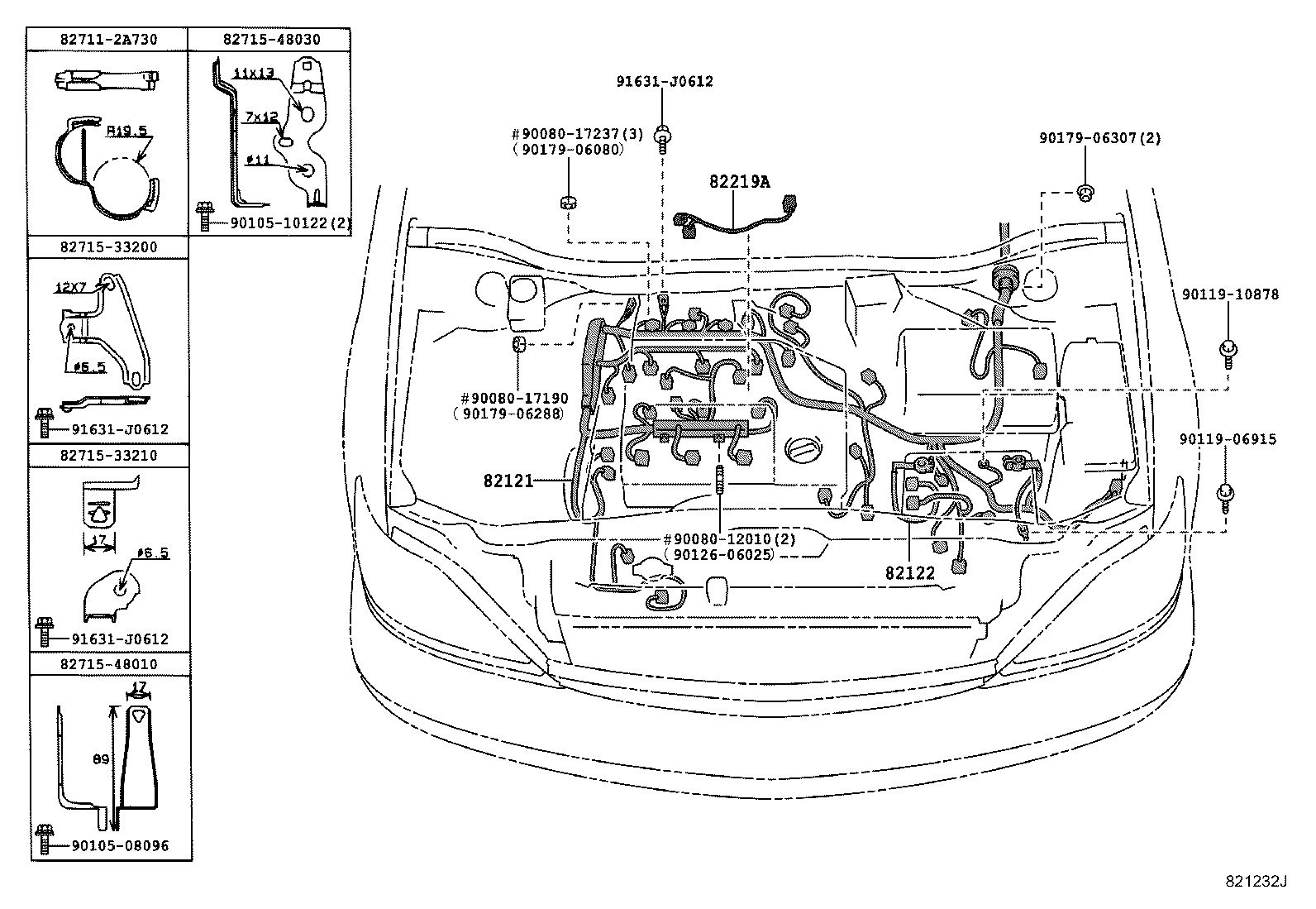 82154-48010 WIRE, REAR DOOR, NO.2 product image