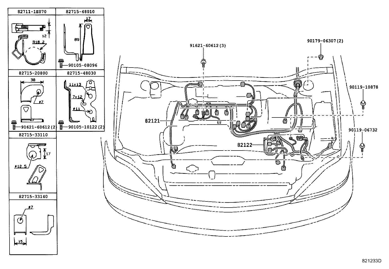82154-48010 WIRE, REAR DOOR, NO.2 product image