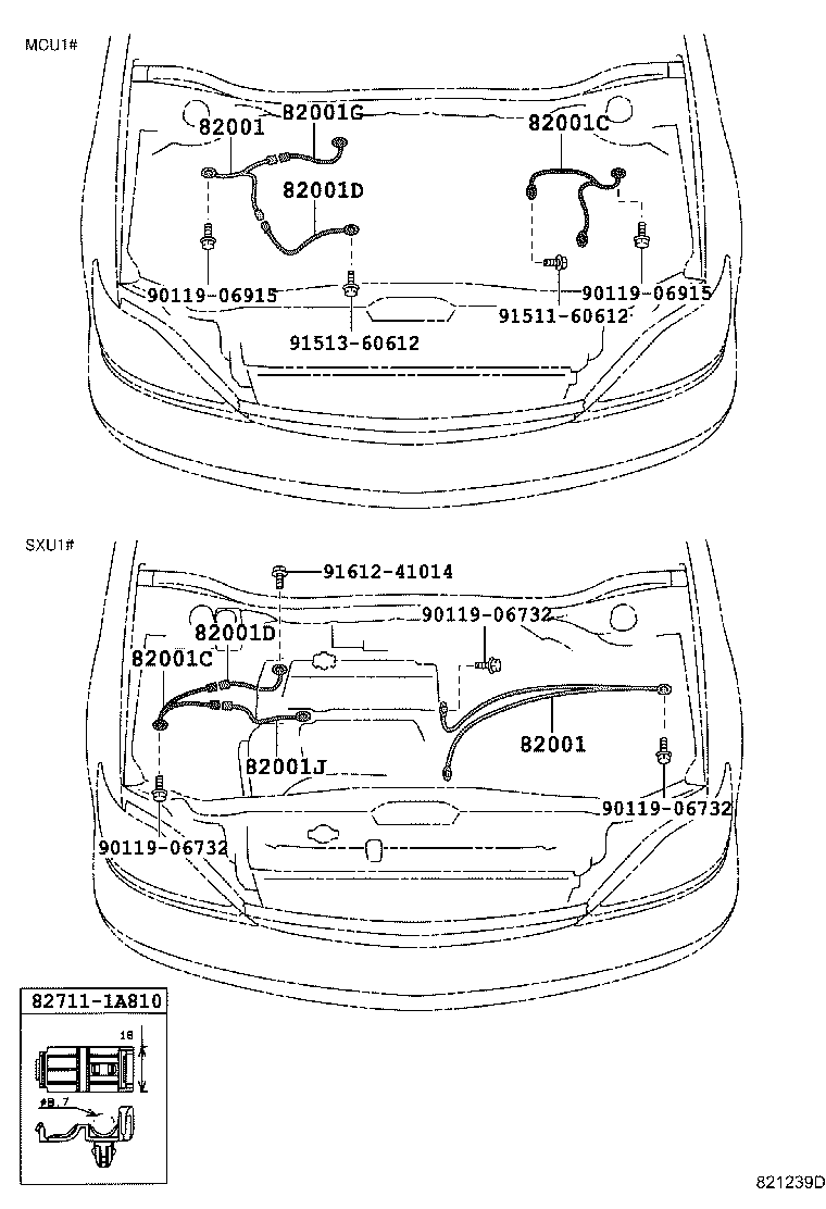 82154-48010 WIRE, REAR DOOR, NO.2 product image