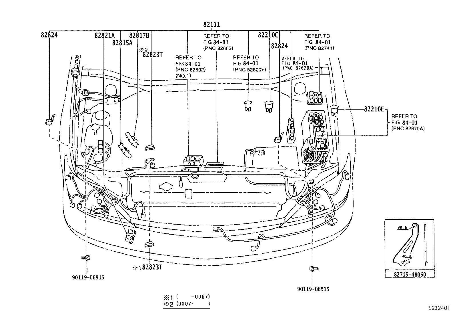 Toyota 82152-48030 WIRE, FRONT DOOR, LH