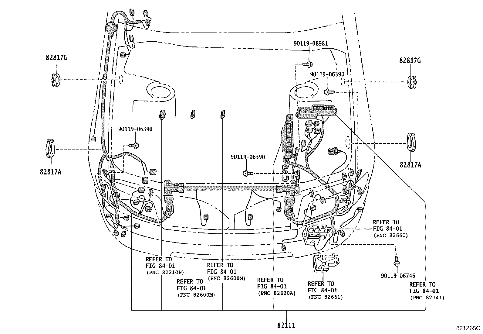 82192-50100 WIRE, FRONT SEAT, LH product image